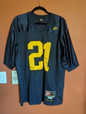 Vintage 90s Nike Michigan Wolverines Desmond Howard #21 Jersey Large - MINT